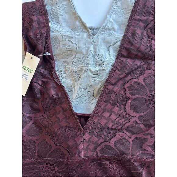 Bundle Size S aerie Best Lace Longline Bralette Top in Heather Grey and Maroon - Picture 3 of 11